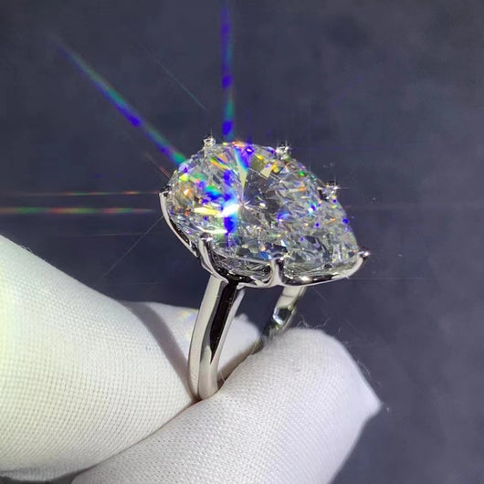 Anillo de Diamante Talla Gota en Circón Amarillo de Alto Carbono - Image 34