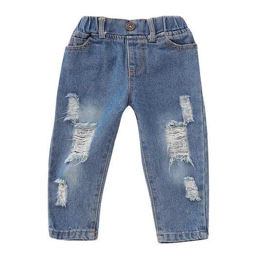 Conjunto de Dos Piezas: Top Floral y Pantalón Denim Rotos - Image 8