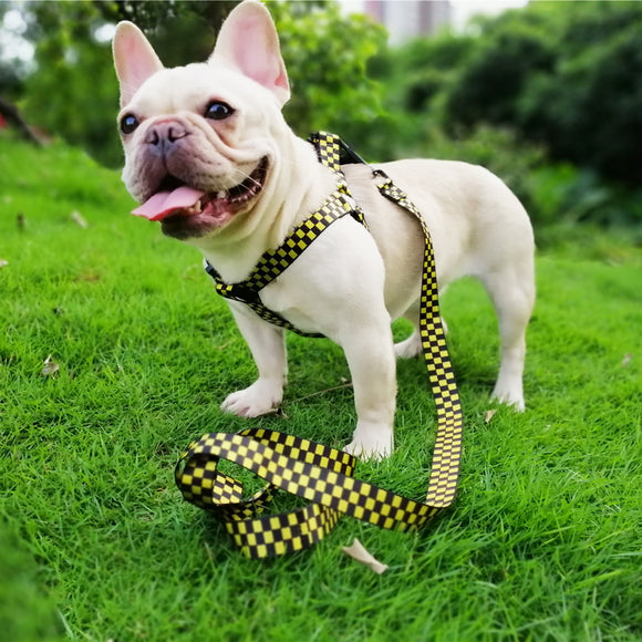 Arnés de Pecho y Espalda con Diseño Tartán para Perros