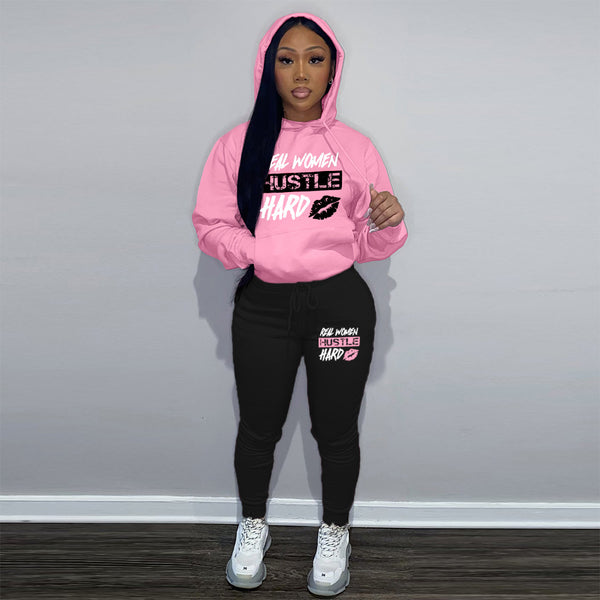 Sudadera Plus Velvet con Estampado - Conjunto Deportivo Casual
