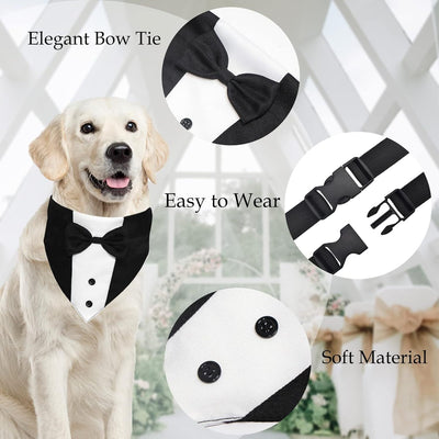 Traje de Esmoquin para Perros con Pajarita y Pañuelo - Disfraz Formal Ajustable - Image 12