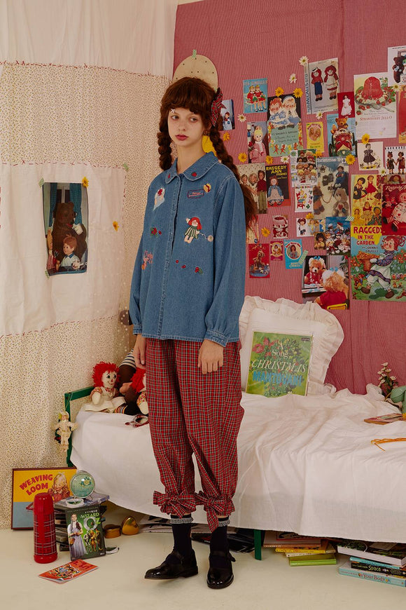 Camisa de Mezclilla Azul con Manga Larga para Mujer - Diseño Juvenil y Adorable