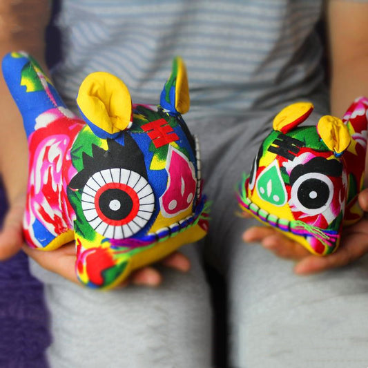 Tigre de Tela Artesanal Estilo Chino - Artesanía Folclórica Especial