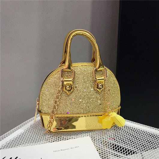 Bolso Mini Tipo Concha con Lentejuelas Brillantes