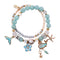 Whale tail bracelet double elastic personality retro flower starfish national wind jewelry B Azul