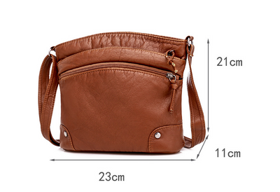 Bolso de Hombro Cuero Lavado Retro Estilo Casual - Image 9