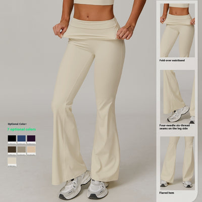 Pantalones Yoga Cintura Alta Plegables para Mujer - Image 2