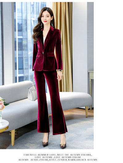 Traje Ejecutivo Terciopelo Dorado - Elegancia Profesional y Sofisticación - Image 8