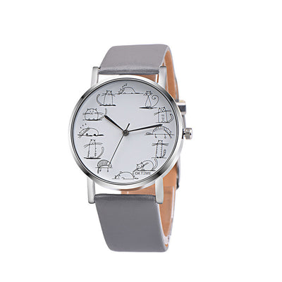 Reloj Infantil Gato Adorable con Patrón de Corazones para Niñas - Image 7
