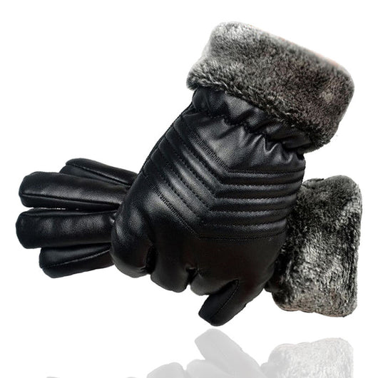 Guantes de Cuero de Invierno Unisex con Forro Polar y Pantalla Táctil - Image 8