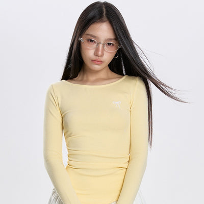 Blusa Plisada Cuello Redondo Manga Larga Versátil para Primavera - Image 3