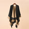 Warm Multi-Season Solid Color Poncho for Travel