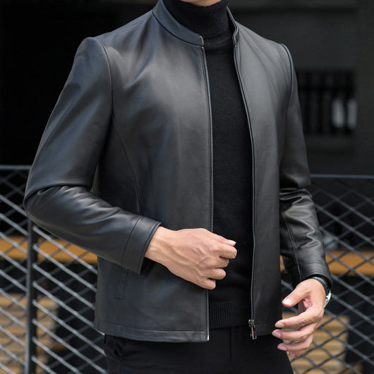 Chaqueta de Cuero PU con Cierre Delgada para Hombre - Image 3