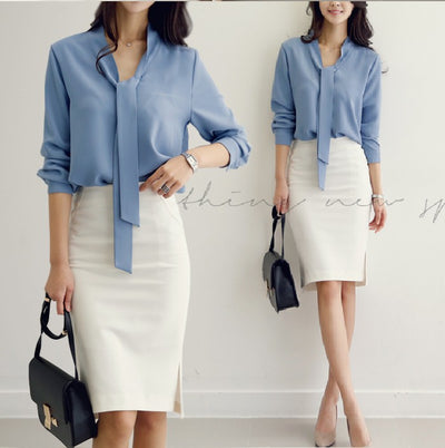 Blusa de Chifón con Moños Flotantes para Mujer - Image 5