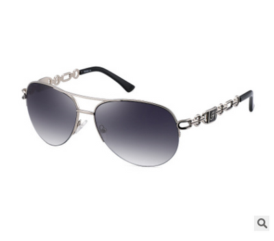 Women's pilot sunglasses with rose gold frames, pink mirrored lenses, and chain-link detail on the temples. - Image 3