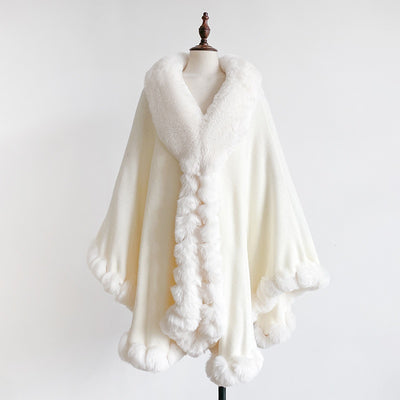 Capa Poncho Oversize con Cuello de Pelaje Irregular - Image 25