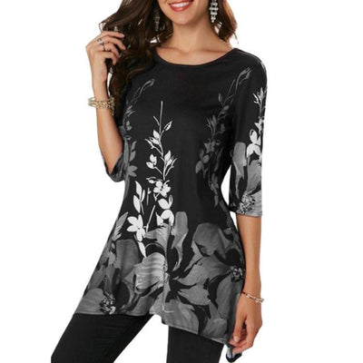 Playera Casual con Estampado Floral de Manga Media - Image 16