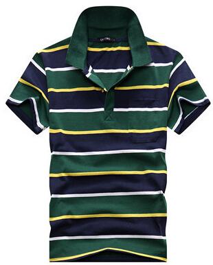Camiseta Hombre Cuello Rayado Manga Corta con Bolsillo Real - Image 4