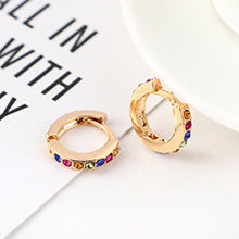 Aretes de Círculo Pequeño con Cristales de Imitación - Diseño Versátil - Image 5