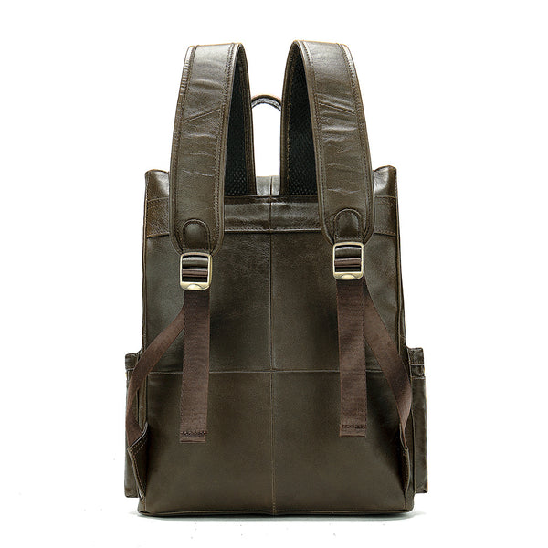 Mochila de Cuero Crazy Horse con Solapa