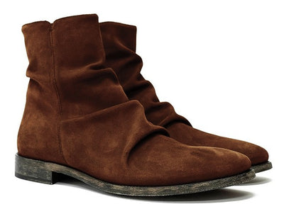 Botas Cortas Estilo Británico con Pliegues para Hombre - Image 7