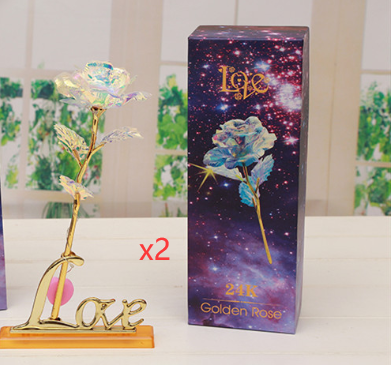 Conjunto de Rosas Doradas Luminosas 24K - Image 7