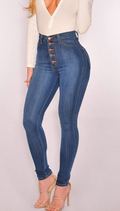 Pantalones Vaqueros Cintura Alta Elásticos con Cinco Hebillas - Image 5