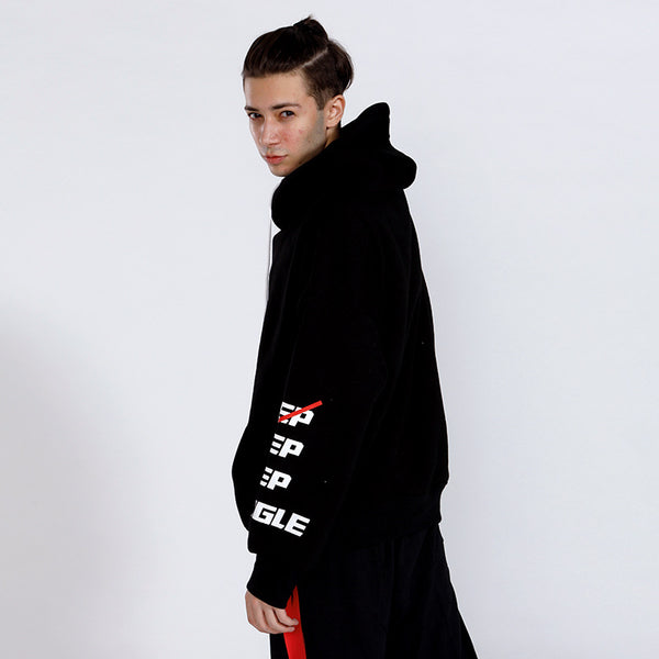 Sudadera Oversized con Capucha y Letras Estampadas en Terciopelo