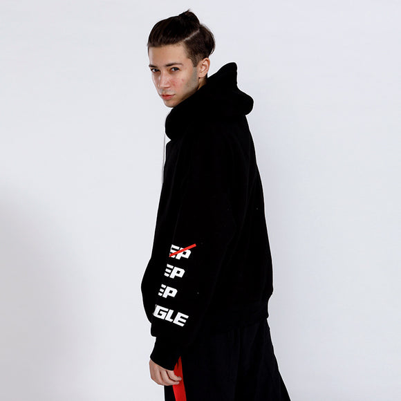 Sudadera Oversized con Capucha y Letras Estampadas en Terciopelo