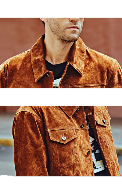 Chaqueta de Cuero para Motociclista Estilo Americano - Image 6
