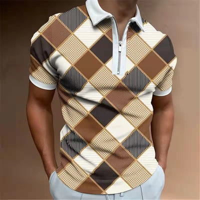 Polo Casual a Rayas Khaki con Cuello Solapa - Image 6