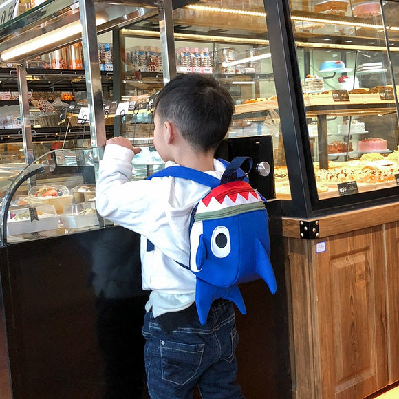 Mochila Infantil Anti-perda com Design de Tubarão - Perfeita para Crianças
