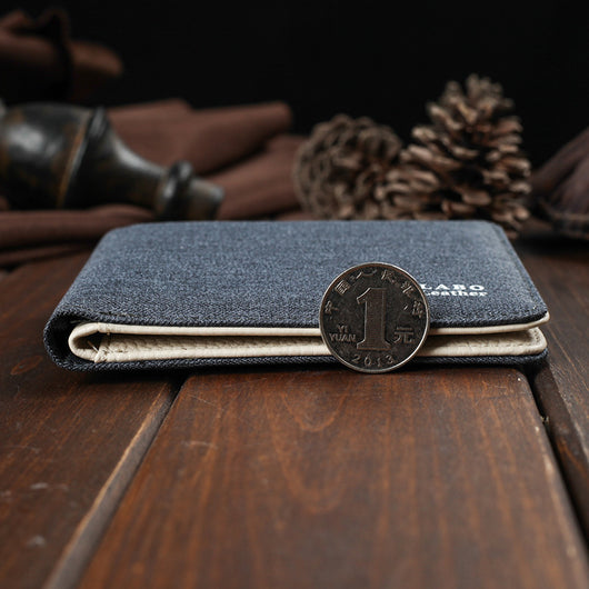 Billetera Bifold Delgada para Hombre en Lona y Denim - Image 3