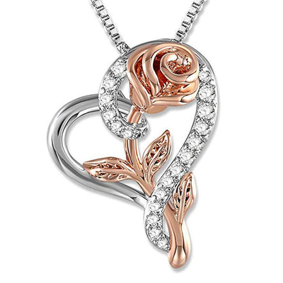 Collar Rosa del Amor con Diamantes