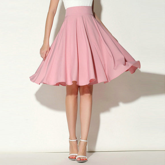 Falda Midi Plisada Retro para Oficina - Elegancia Casual en Largo Rodilla