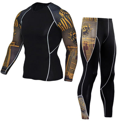 Conjunto Deportivo Estampado de Manga Larga para Hombre - Image 16