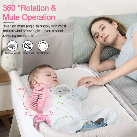 Ventilador Portátil Recargable USB para Cochecito, Cuna y Auto - Image 3