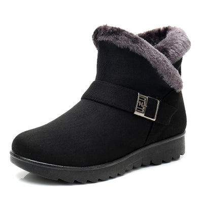 Botas Cortas Cálidas para Mamá con Tacón Bajo y Forro de Terciopelo - Image 3