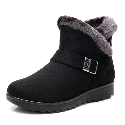 Botas Cortas Cálidas para Mamá con Tacón Bajo y Forro de Terciopelo - Image 3