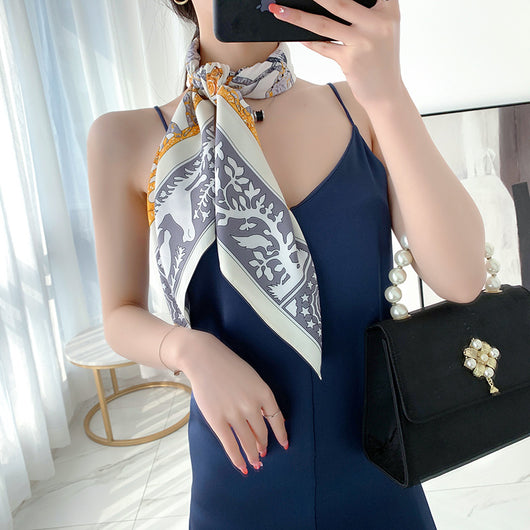 Pañuelo de Seda Twill Grande 90cm para Mujer - Image 33