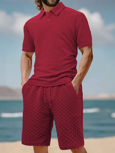 Camisa Casual de Manga Corta con Solapa para Hombre - Conjunto Versátil de Verano - Image 14