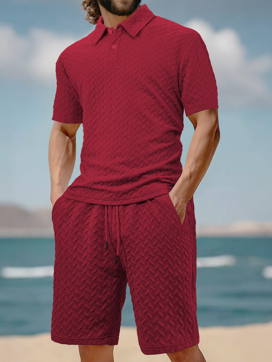 Camisa Casual de Manga Corta con Solapa para Hombre - Conjunto Versátil de Verano - Image 14