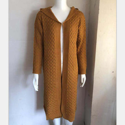 Cardigan Tejido con Capucha Mujer - Suéter Liso Versátil - Image 7