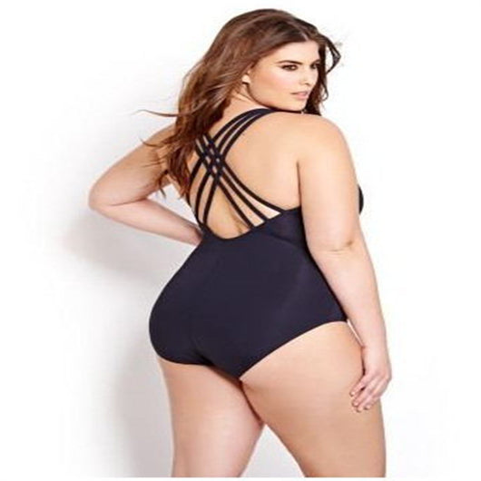 Traje de Baño Entero Talla Grande para Mujer - Diseño Europeo con Detalles de Gasa - Image 2