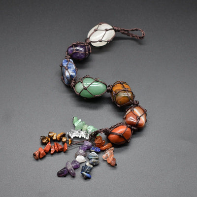 Dije para Auto de Piedra Natural con 7 Chakras Irregular - Image 4