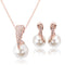 Conjunto de Joyería Nupcial: Collar y Aretes de Perlas Elegantes