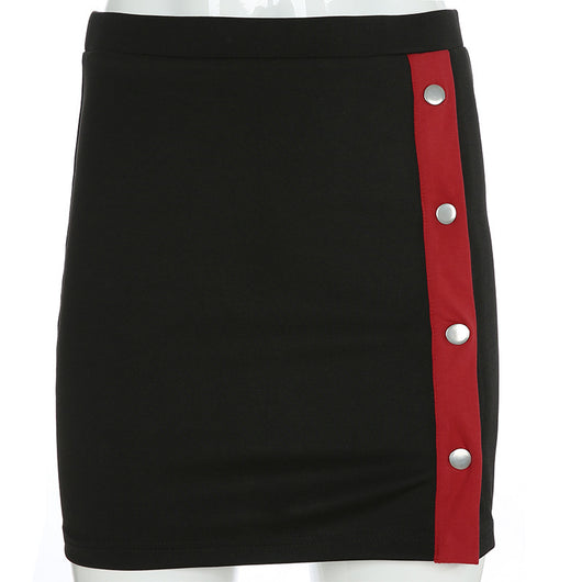 Falda con Botones de Contraste y Hebilla de Cuatro Botones - Image 11