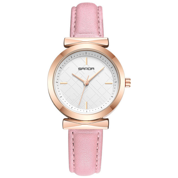 Reloj para Niña Estilo Retro Coreano con Escala de Tendencias, Resistente al Agua y Movimiento de Cuarzo