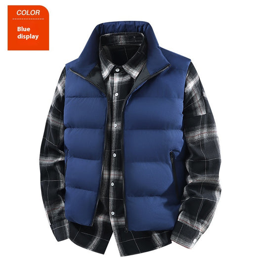 Chaleco Abrigo Suelto Cálido para Hombre Talla Grande con Cuello de Pie - Image 24