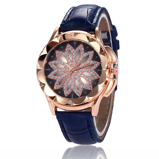 Reloj Pulsera Dama con Cruz de Diamantes de Imitación en Oro Rosado - Image 5
